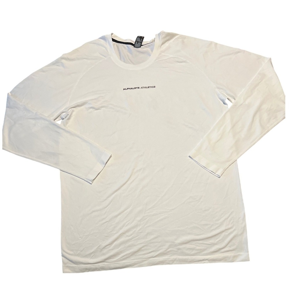 Alphalete Athletics Long Sleeve‎ Athletic T Shirt White Mens 2XL